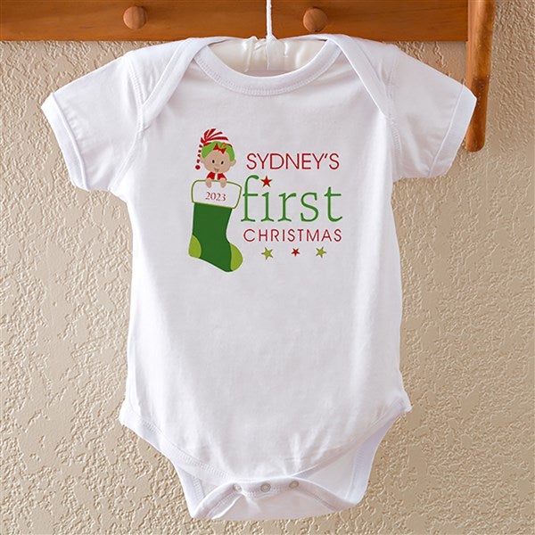 baby's first christmas character personalized clothing