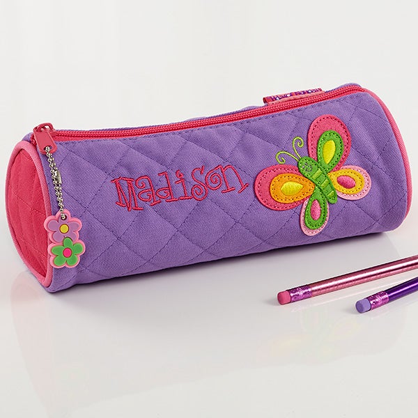 butterfly embroidered pencil case