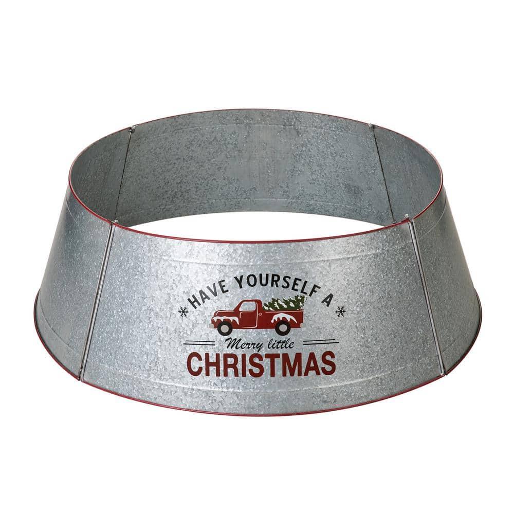 40.5 in. D Christmas Galvanized Metal Truck Tree Collar (KD)