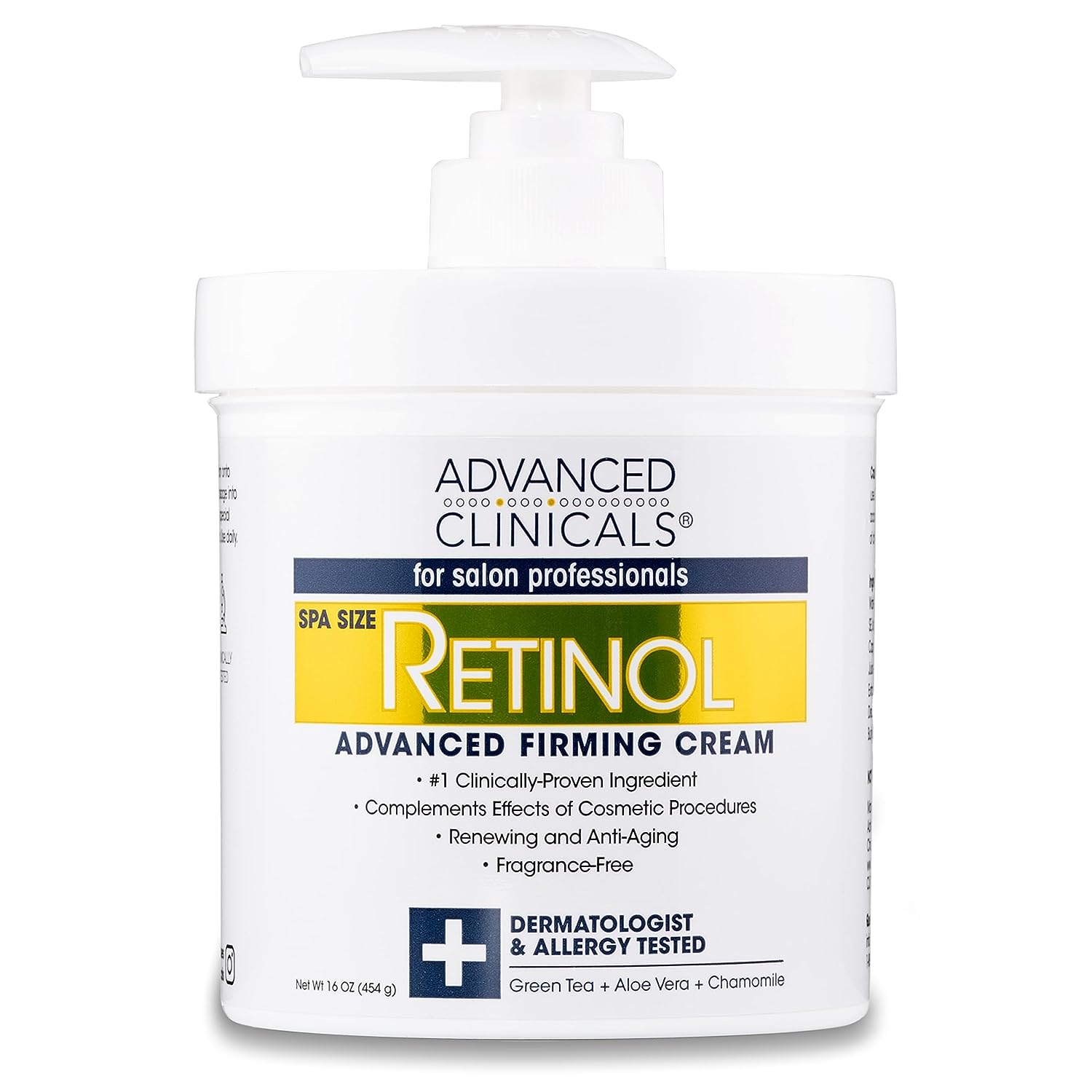 Advanced Clinicals Retinol Body Lotion Moisturizer Face Lotion & Body Cream | Crepey Skin Care Treatment | Fragrance Free Retinol Cream Targets Look Of Crepe Skin, Wrinkles, Sagging Skin, Large 16 Oz