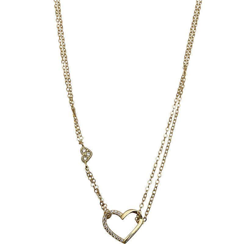 asymmetry hollow heart 925 sterling silver necklace