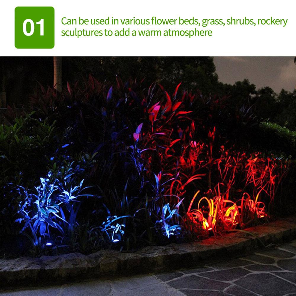 Bojue 5 pcs Waterproof LED Garden Solar Pathway Lights RGB ground plug Landscaping lawn light
