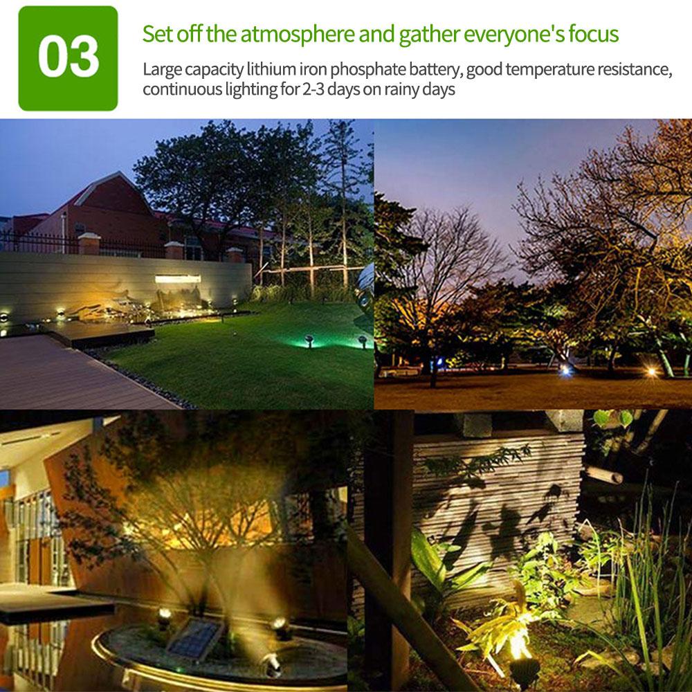 Bojue 5 pcs Waterproof LED Garden Solar Pathway Lights RGB ground plug Landscaping lawn light