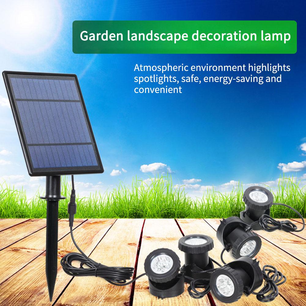 Bojue 5 pcs Waterproof LED Garden Solar Pathway Lights RGB ground plug Landscaping lawn light