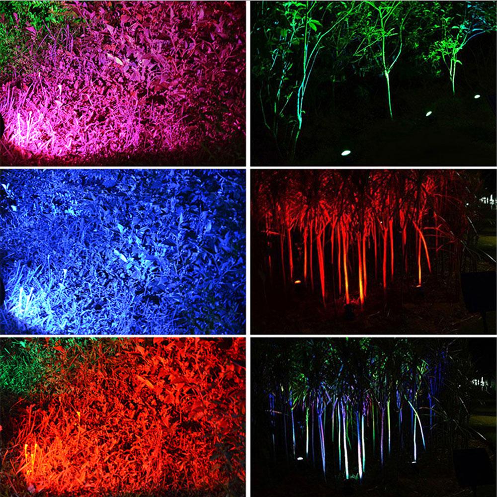 Bojue 5 pcs Waterproof LED Garden Solar Pathway Lights RGB ground plug Landscaping lawn light