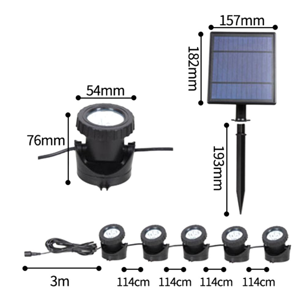 Bojue 5 pcs Waterproof LED Garden Solar Pathway Lights RGB ground plug Landscaping lawn light
