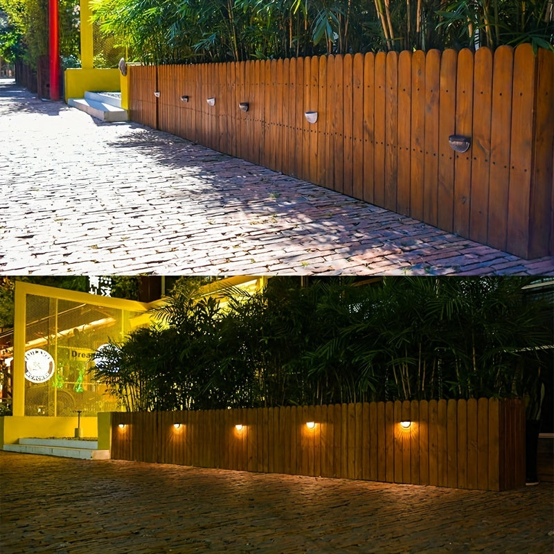 4packs Solar Fence Lights Solar Deck Lights Solar Wall Lights Solar Powered Wall Mount Outdoor Waterproof Fence Lamp Lighting For Fence Deck Patio Yard GaraStep Stair White