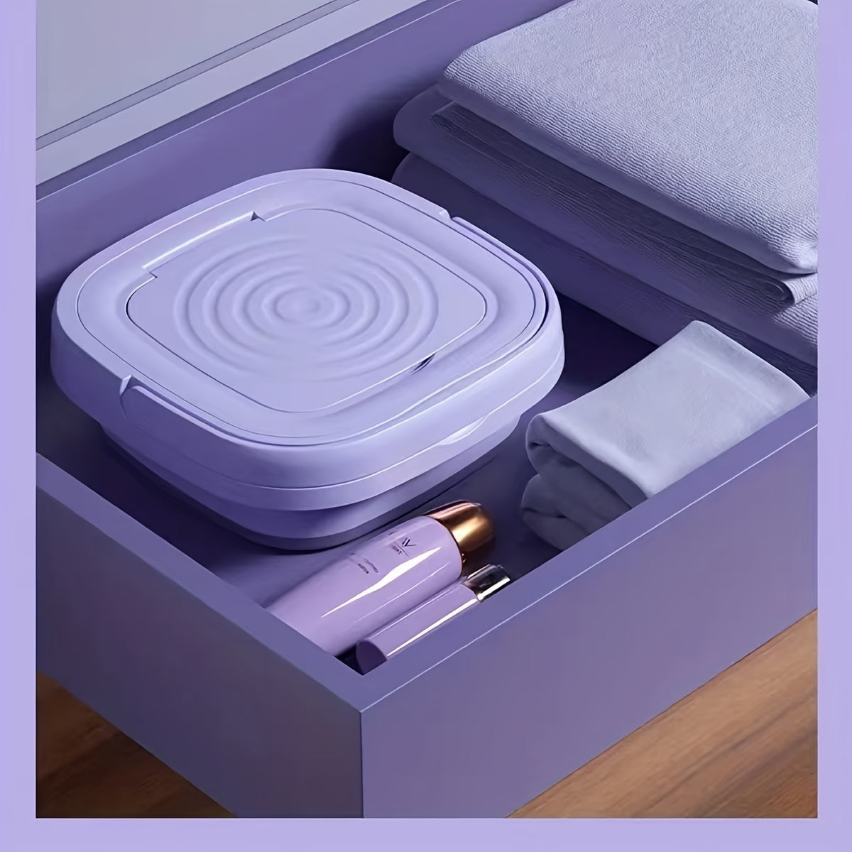 8L Foldable Mini Washing Machine: Fully Automatic Portable &amp; Compact For Baby &amp; Toddler Clothes, Underwear, Panties &amp; Socks!