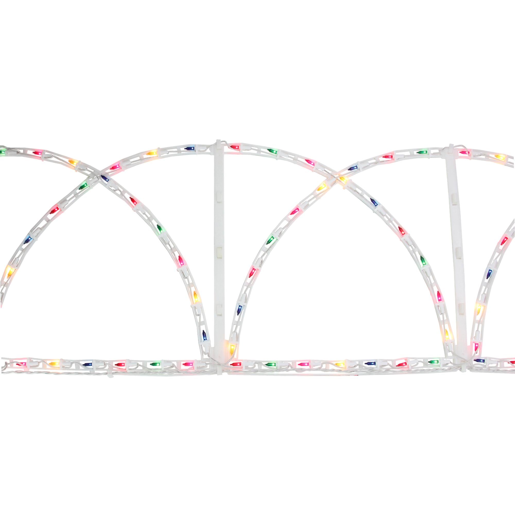 7.5' Lighted White Christmas Pathway Fence - Multi-Color Lights