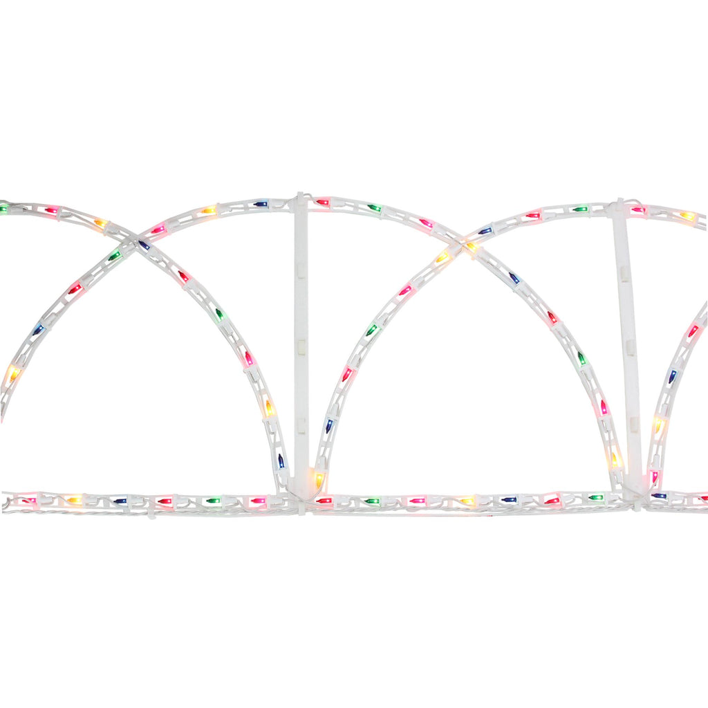 7.5' Lighted White Christmas Pathway Fence - Multi-Color Lights