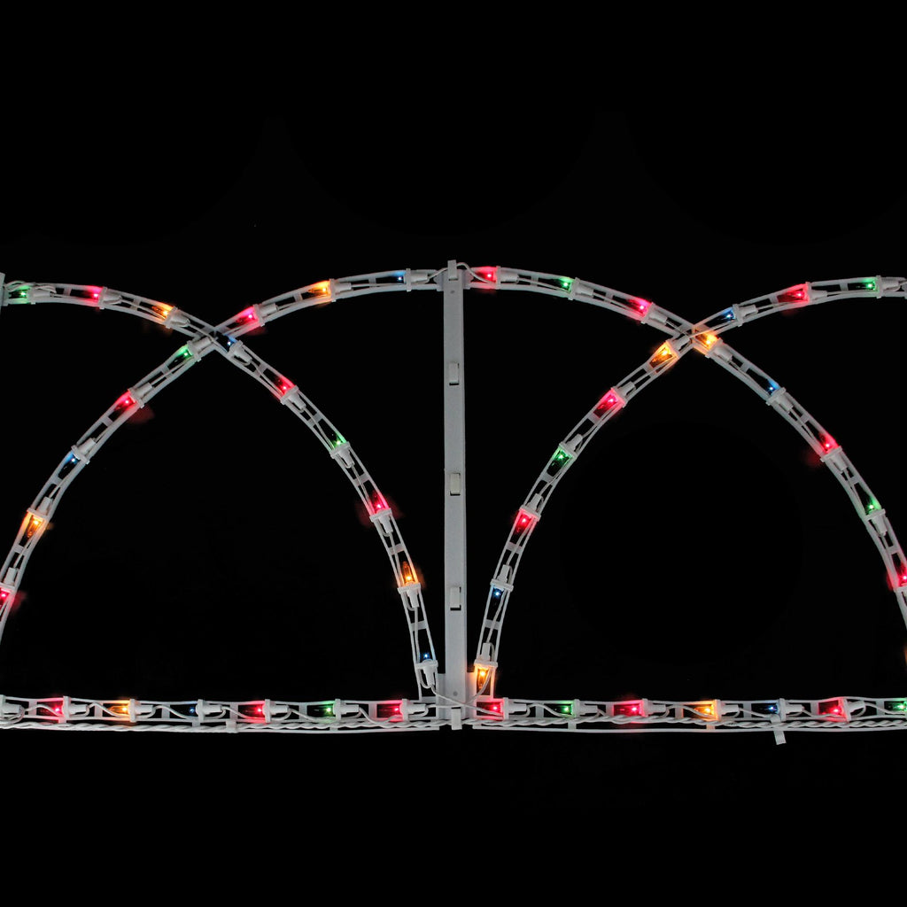 7.5' Lighted White Christmas Pathway Fence - Multi-Color Lights