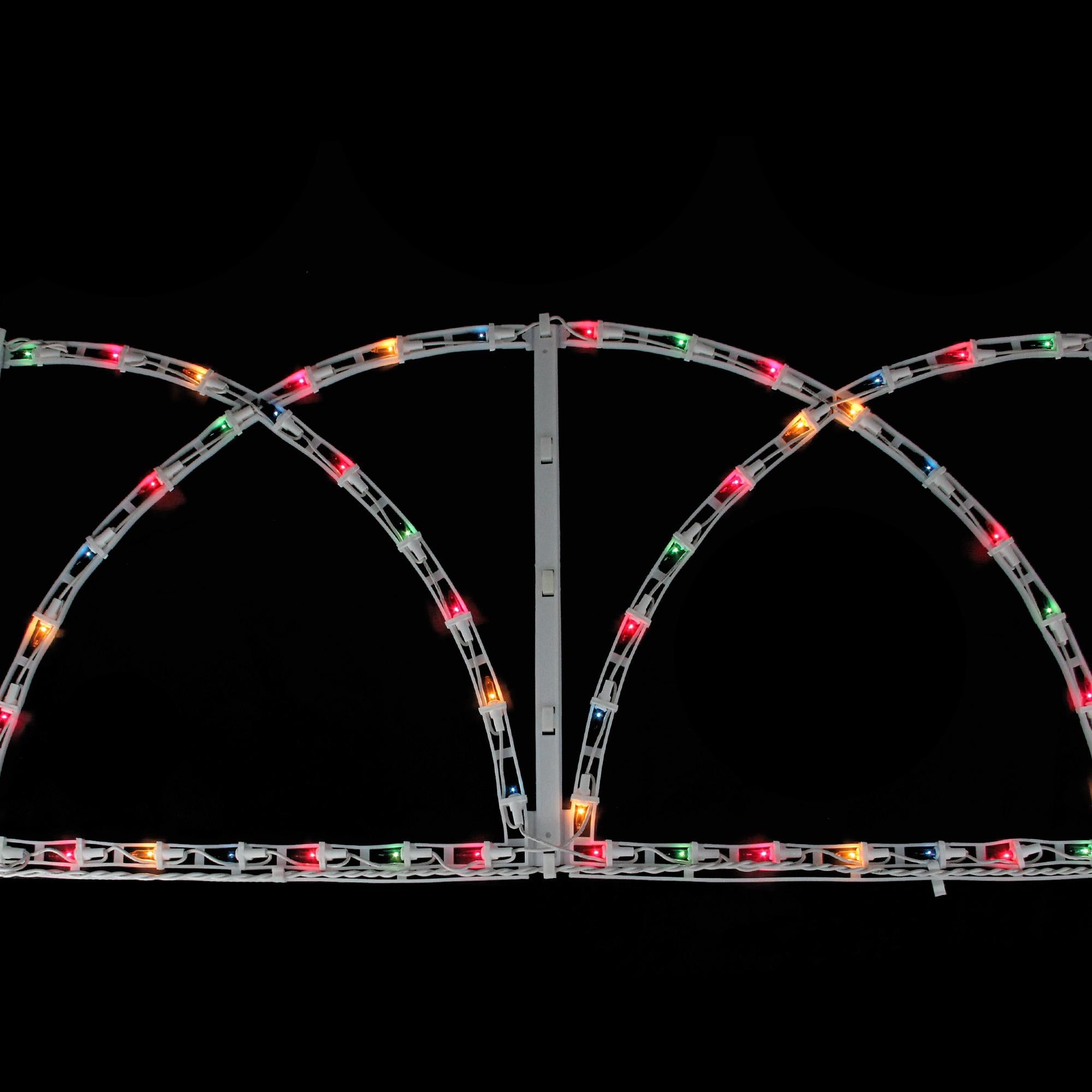 7.5' Lighted White Christmas Pathway Fence - Multi-Color Lights