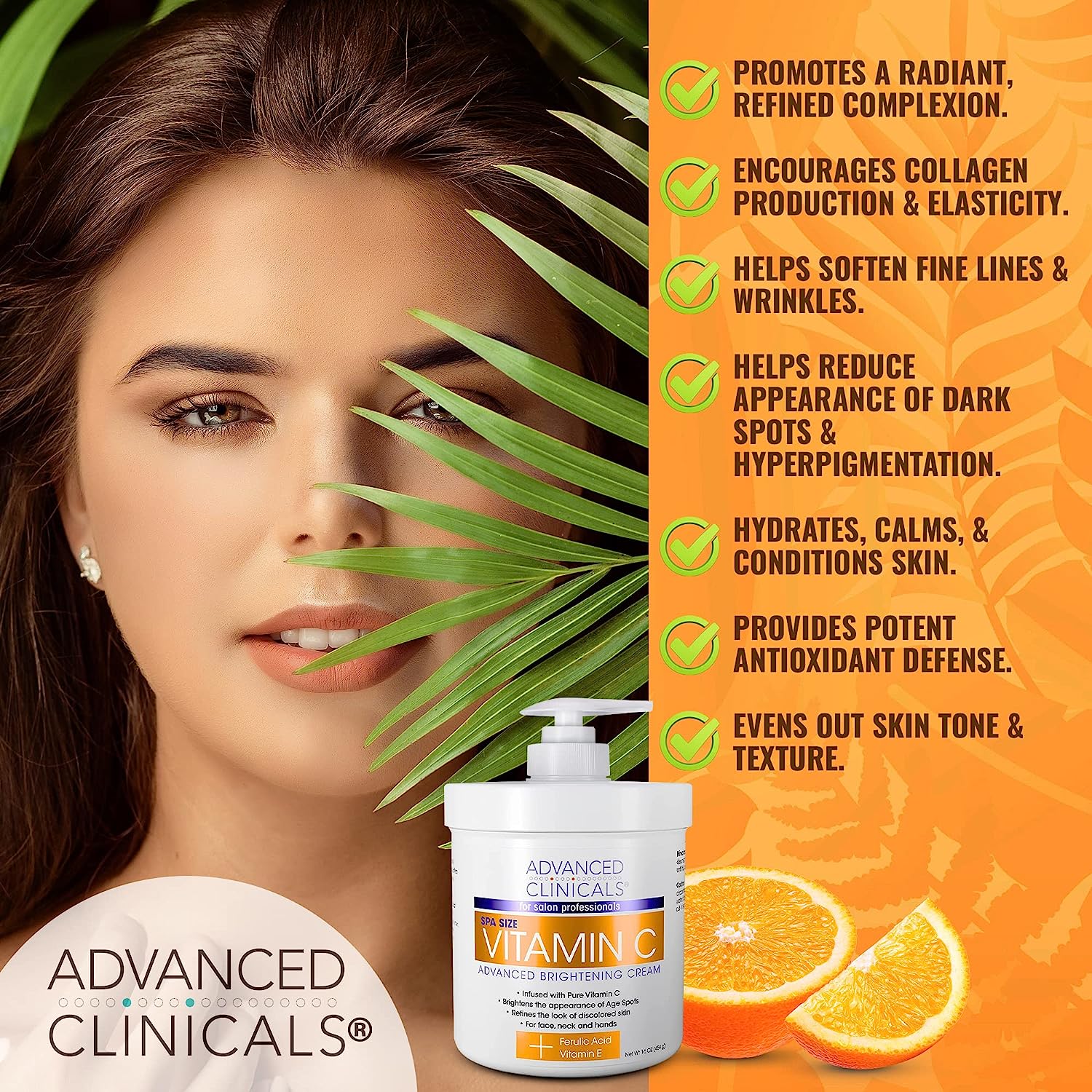 Advanced Clinicals Retinol Body Cream + Vitamin C Moisturizer Lotion Skin Care Set, Anti Aging Body &amp; Face Creams Reduce Wrinkles, Fine Lines, &amp; Dark Spots, Dual Moisturizing Cream Kit, 2-Pack
