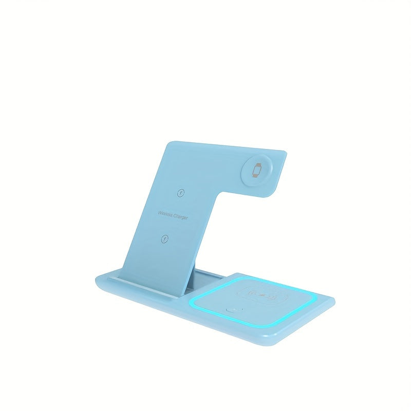 3 In 1 Fast Charging Station, Folding Wireless Charger Stand For  14,13,12,11/Pro/Max/Mini/Plus, X, XR, XS/Max, SE, 8/Plus, For IWatch 1-8, For Airpods 3/2/Pro