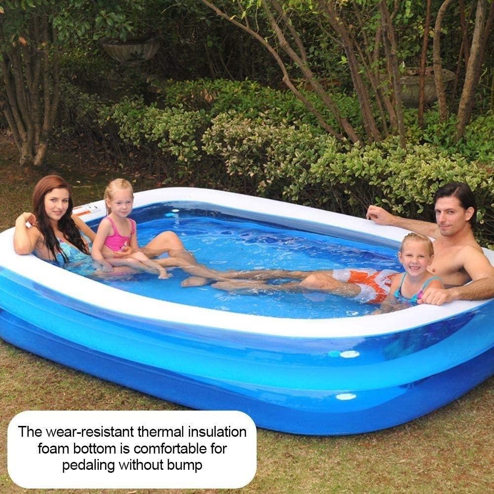 ARTF 1.3/1.5/1.8/2.1/2.6m Inflatable Swimming Pool,Summer LarInflatable Family Outdoor Rectangle Swimming Pool, Garden, Parties, Apply to Kids and Adults,Family Kids Water Play Fun Backyard Toy