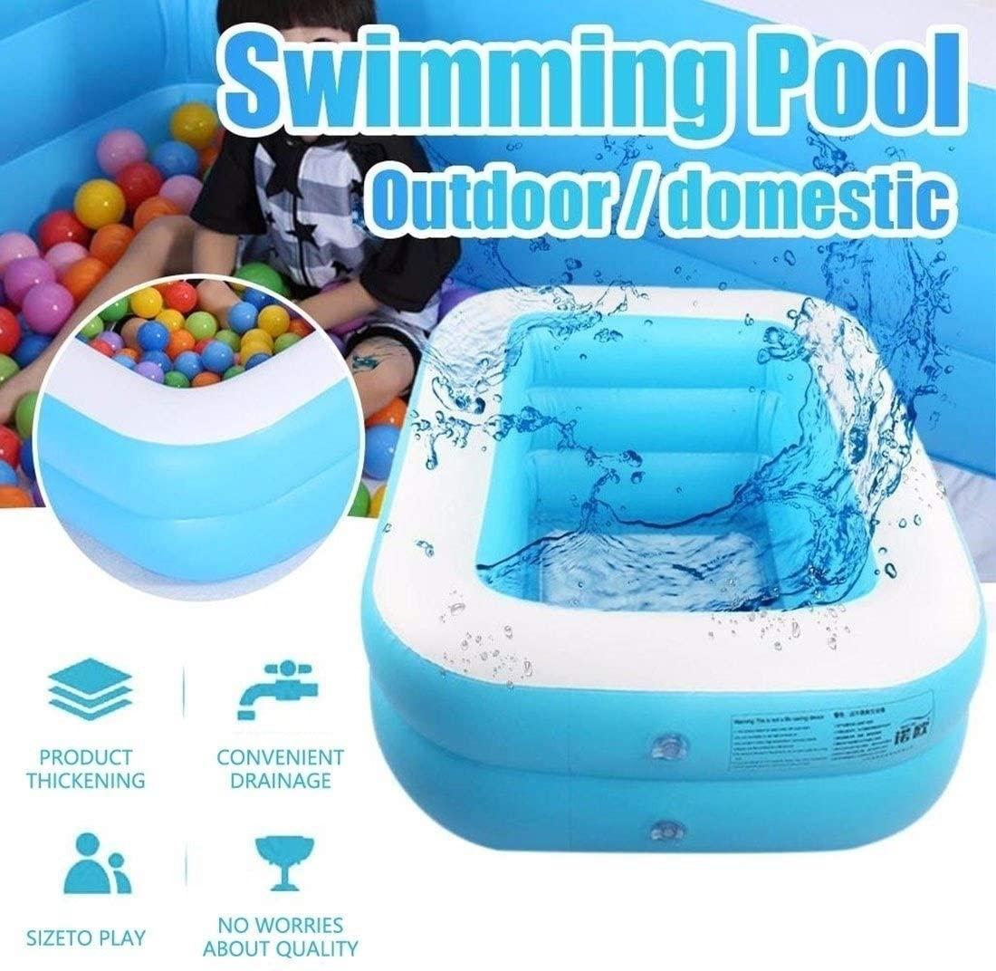 ARTF 1.3/1.5/1.8/2.1/2.6m Inflatable Swimming Pool,Summer LarInflatable Family Outdoor Rectangle Swimming Pool, Garden, Parties, Apply to Kids and Adults,Family Kids Water Play Fun Backyard Toy