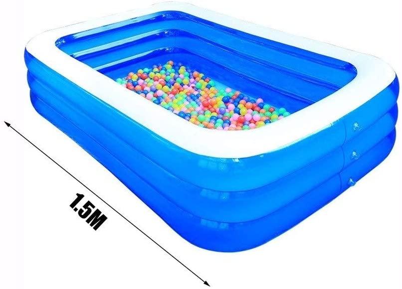 ARTF 1.3/1.5/1.8/2.1/2.6m Inflatable Swimming Pool,Summer LarInflatable Family Outdoor Rectangle Swimming Pool, Garden, Parties, Apply to Kids and Adults,Family Kids Water Play Fun Backyard Toy