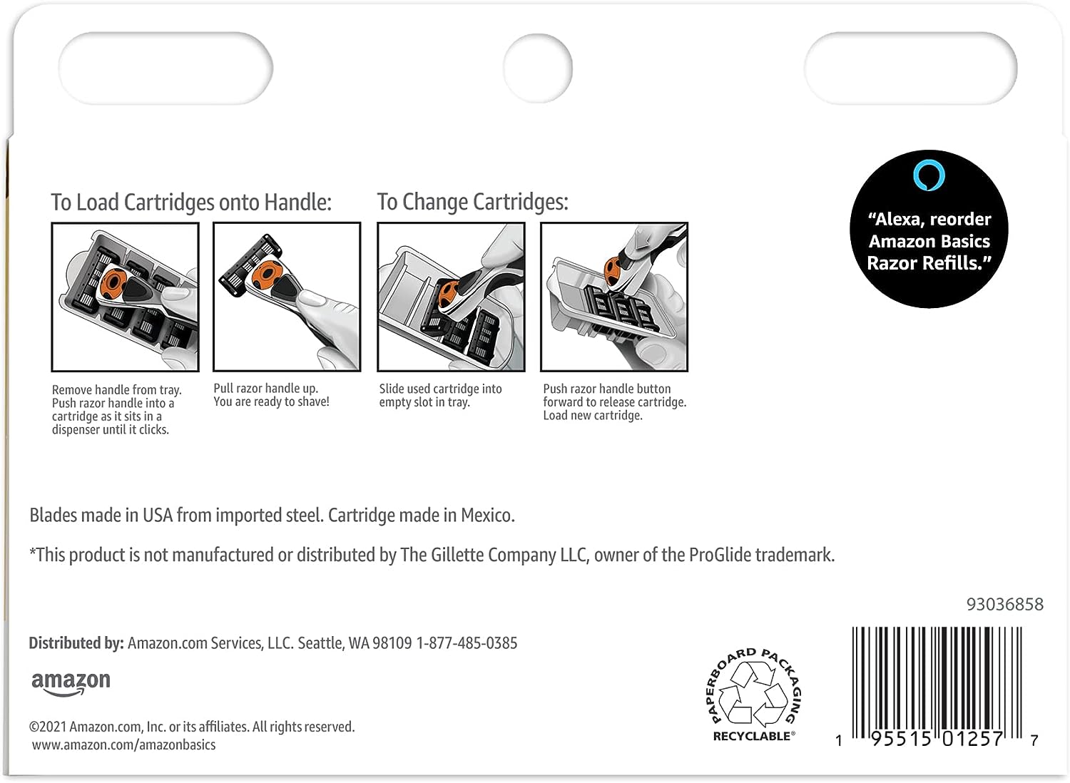 Amazon Basics 5-Blade Razor Refills for Men with Dual Lubrication and Precision Beard Trimmer, 12 Cartridges (Fits Amazon Basics Razor Handles only) (Previously Solimo)
