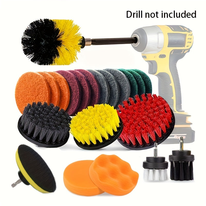 5/8/22pcs, Drill Brush Attachment Set, 7 Pack 1/4in Power Scrubber Brush + Extend Long Attachment, Brush Drill Attachment, Power Cleaning Scrub Brush For Bathroom, Tub, Tile, Corner, Floor