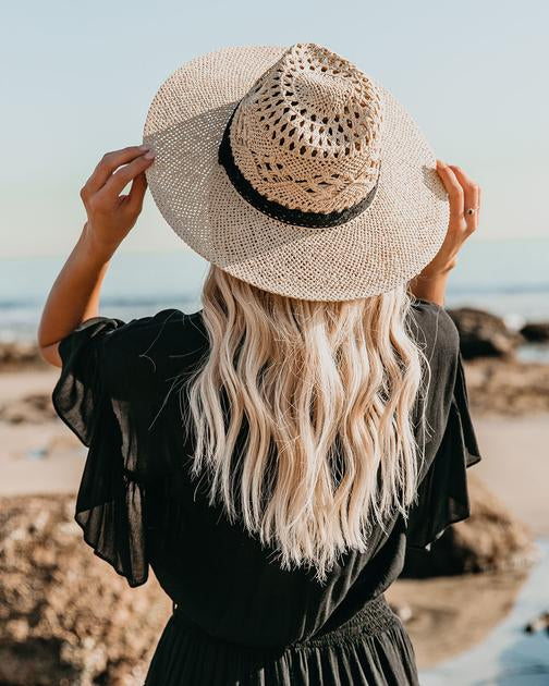 Bondi Lace Straw Hat - Natural