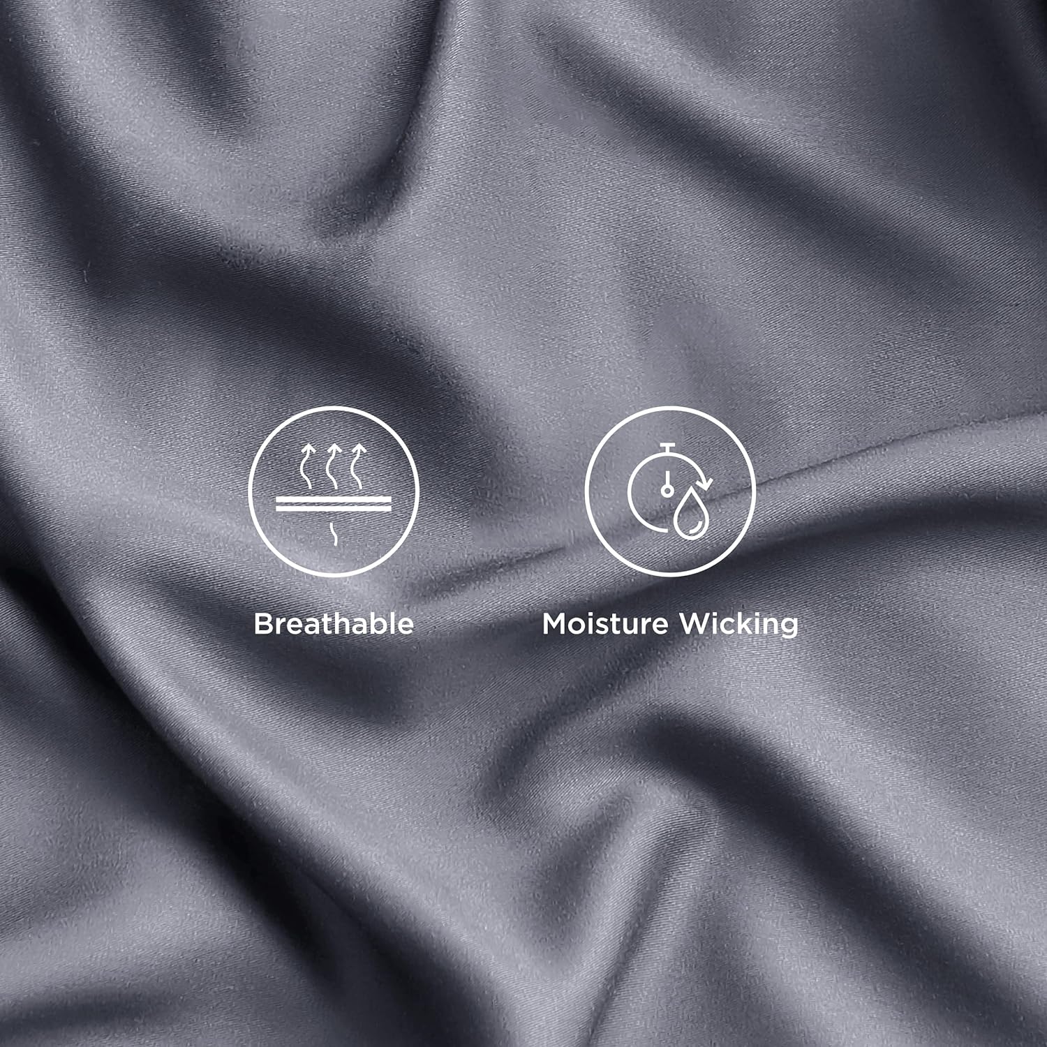 Bedsure Queen Sheets, Rayon Derived from Bamboo, Queen Cooling Sheet Set, Deep Pocket Up to 16", Breathable &amp; Soft Bed Sheets, Hotel Luxury Silky Bedding Sheets &amp; Pillowcases, Dark Grey