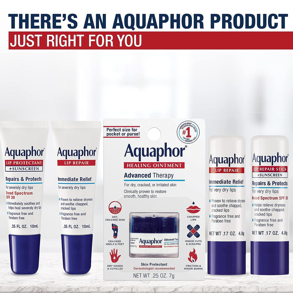 Aquaphor Lip Repair - Soothe Dry, Chapped Lips - Two .35 oz. Tubes-2 Count (Pack of 1)