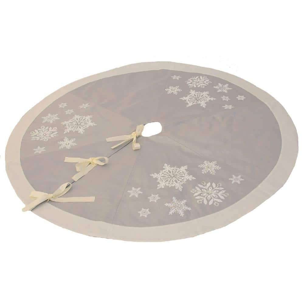 56 in. Glistening Snow Christmas Tree Skirt
