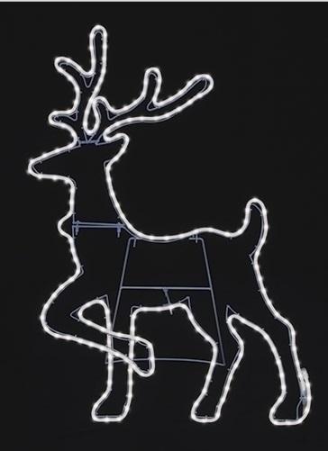 37.75" Pure White LED Neon Flex Rope Light Reindeer Silhouette Christmas Outdoor Decoration