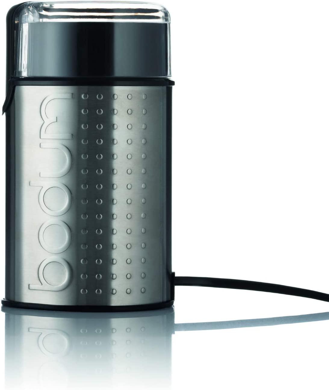 Bodum Bistro Electric Coffee Grinder, Matte Chrome