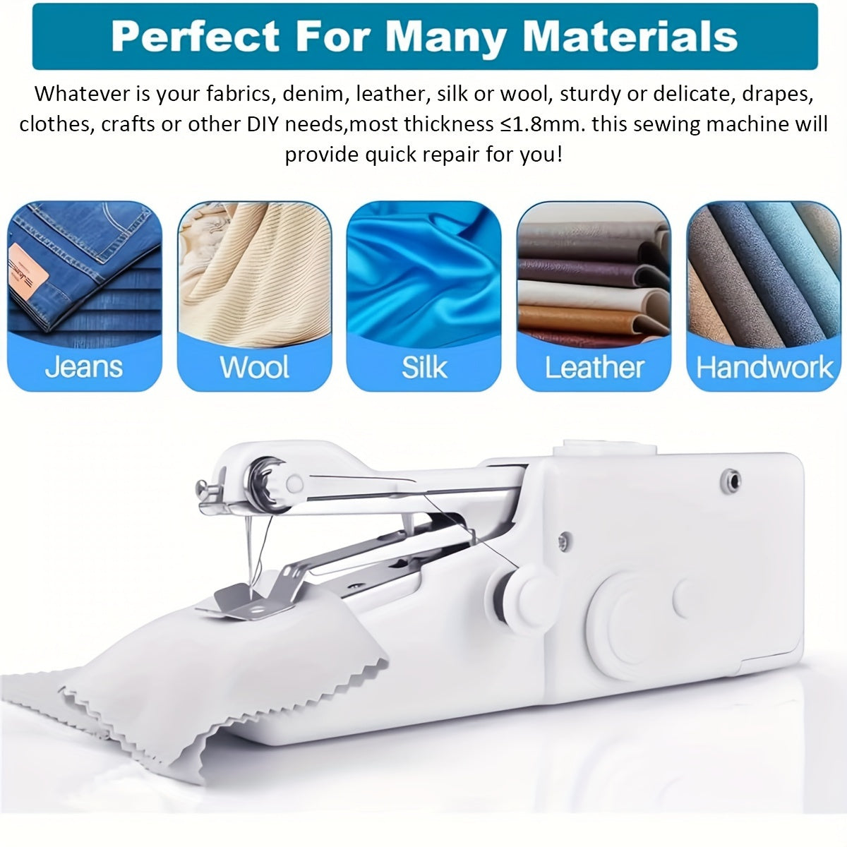 1pc Handheld Sewing Machine Mini Sewing Machines, Portable Sewing Machine  Handheld Stitch Tool For Fabric, Kids Cloth, Clothing (battery Not Included)
