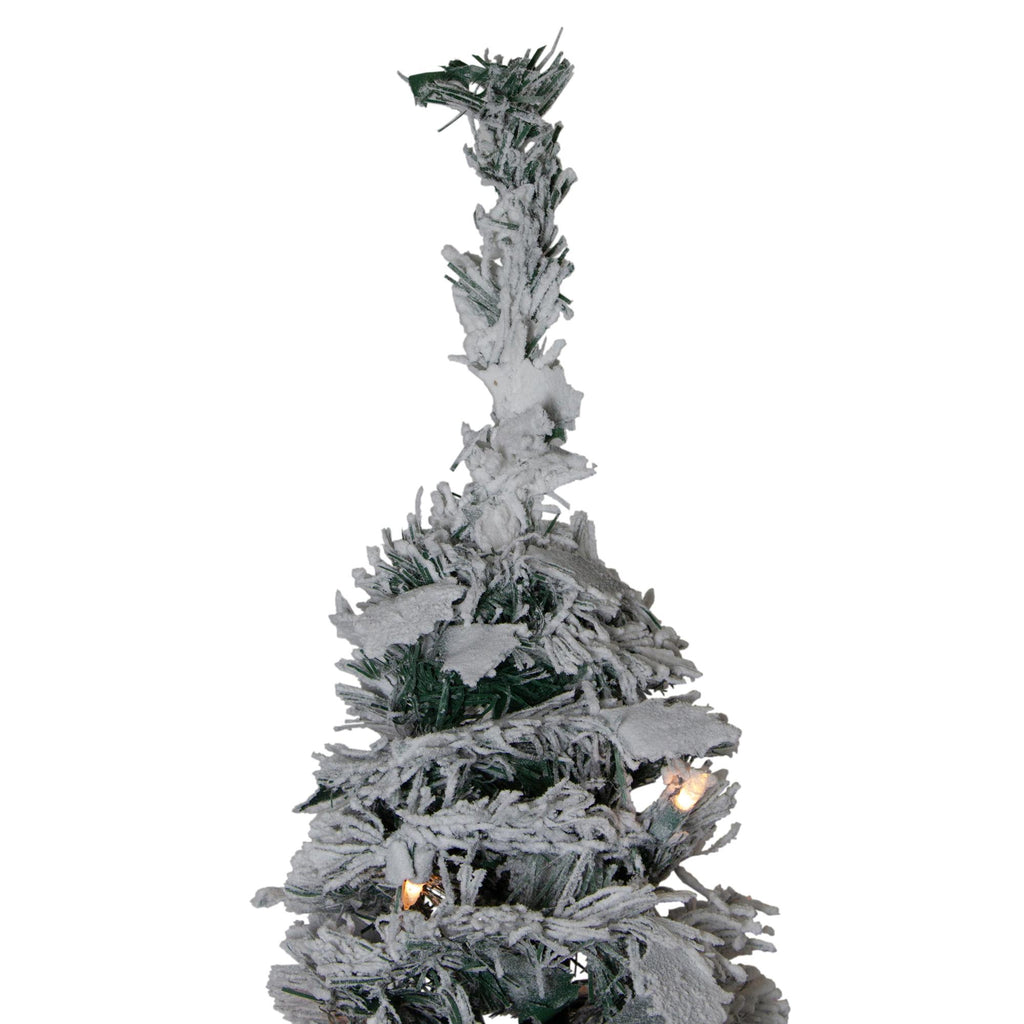 6' Pre-Lit Silver Tinsel Pop-Up Artificial Christmas Tree - Clear Lights