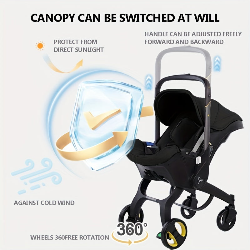 4 In 1Foldable Baby Stroller, A Good Helper For Mothers When Traveling, Shopping In Supermarkets, Baby Stroller Suitable For Christmas, Halloween, And Thanksgiving Gift