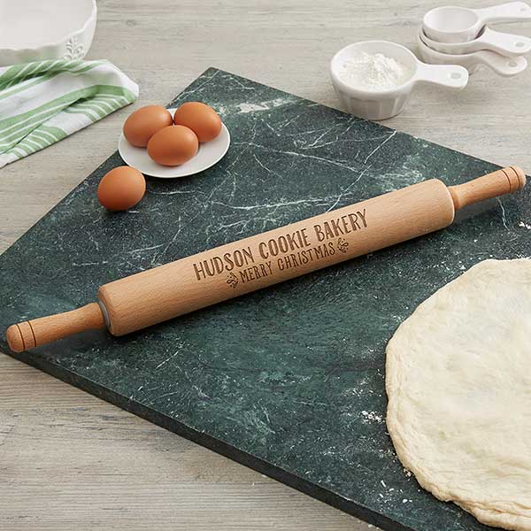 baking spirits bright personalized beechwood rolling pin