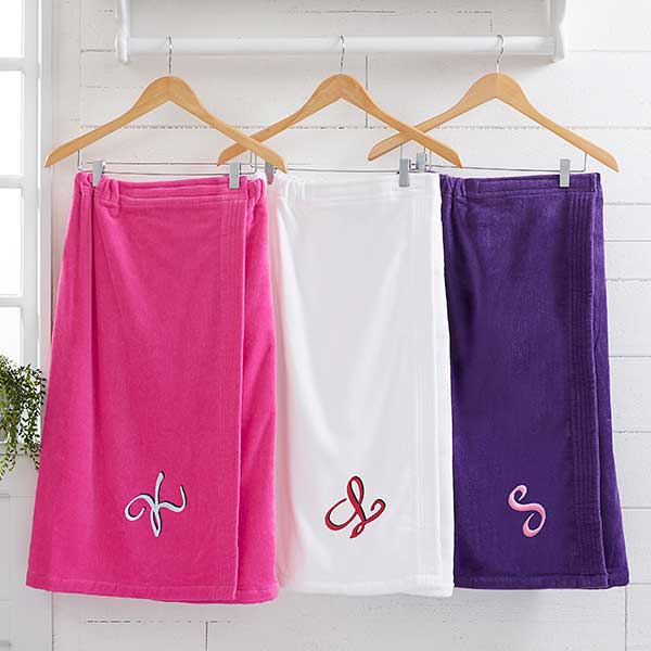 bath time monogram towel wrap