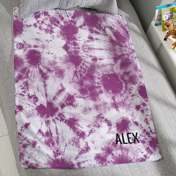 bold tie dye personalized blanket