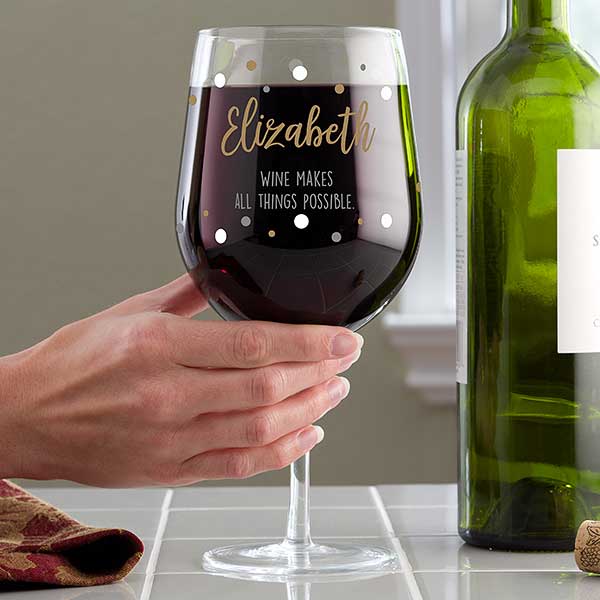 big vino personalized whole bottle oversized wine glass