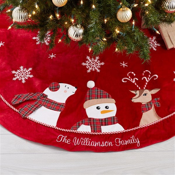 candy cane character personalized tree skirt
