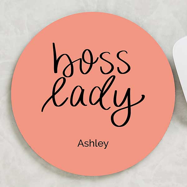 boss lady personalized round mouse pad
