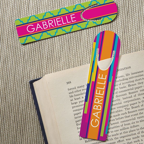 bright & cheerful personalized bookmark set
