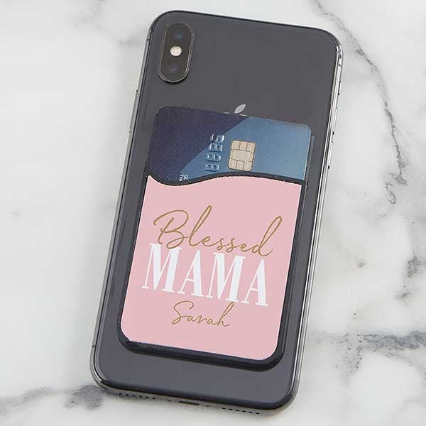 blessed mama personalized cell phone wallet