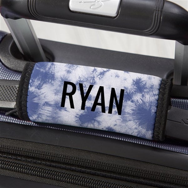 bold tie dye personalized luggage handle wrap