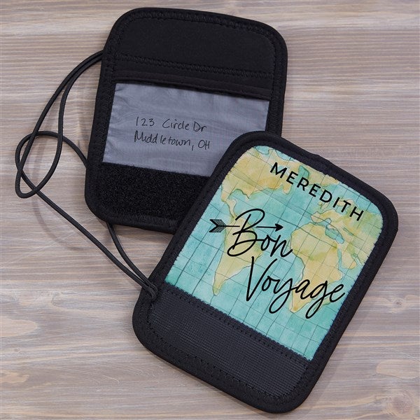 bon voyage personalized luggage handle wrap