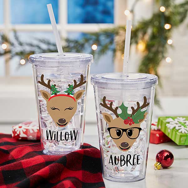 build your own reindeer personalized 17 oz. acrylic insulated tumbler