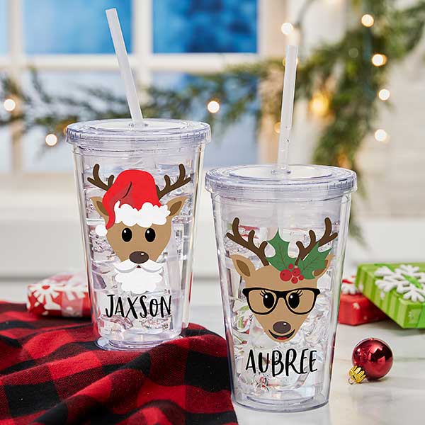 build your own reindeer personalized 17 oz. acrylic insulated tumbler