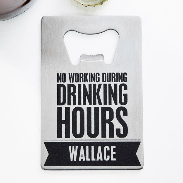 beer quotes personalized credit card size bottle opener