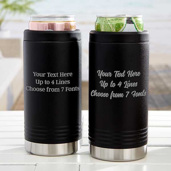 any message personalized stainless insulated slim can holder