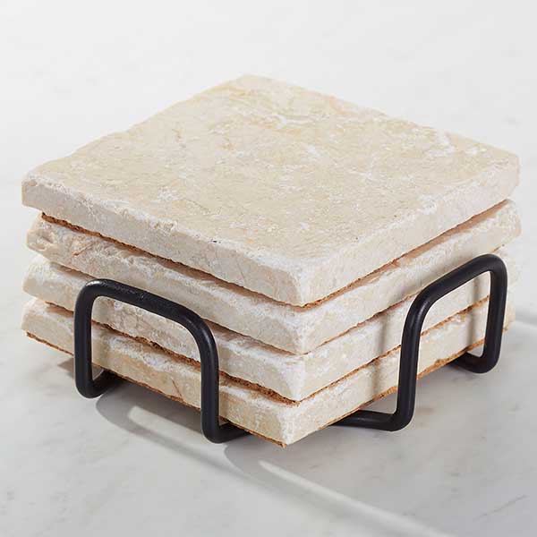 bar & tavern personalized tumbled stone coaster set