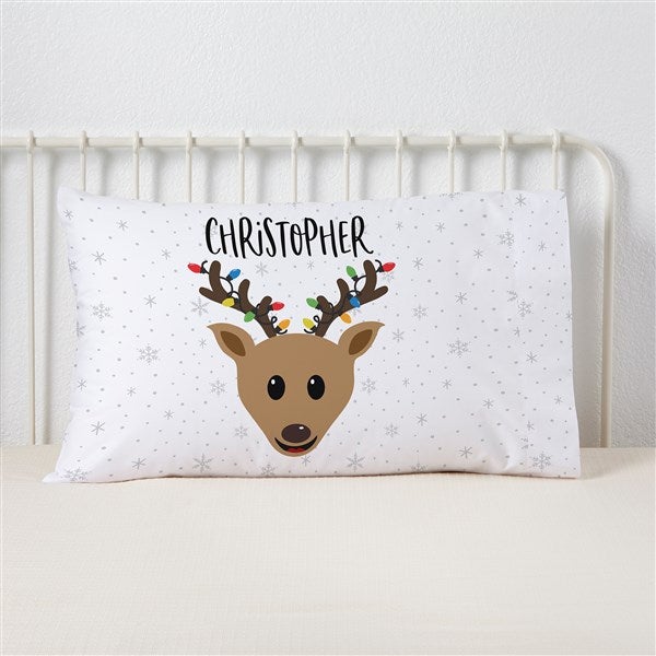 build your own boy reindeer personalized pillowcase