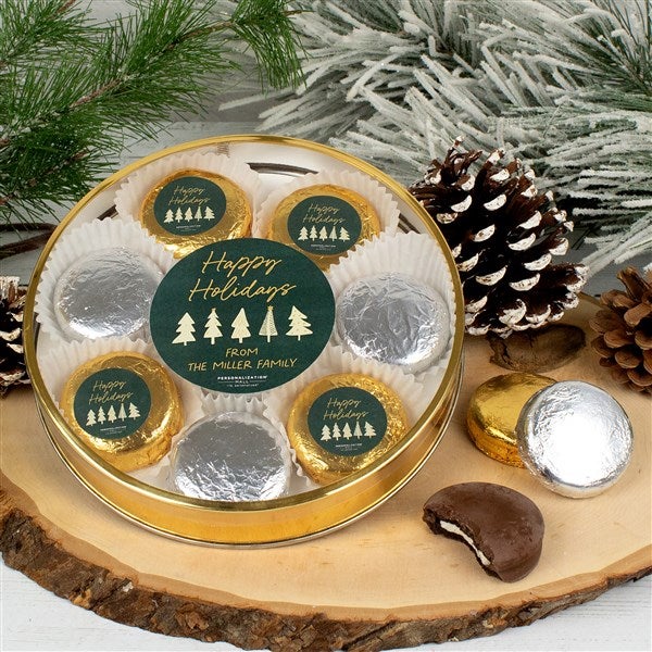 aspen christmas personalized chocolate covered oreo cookie gift tin
