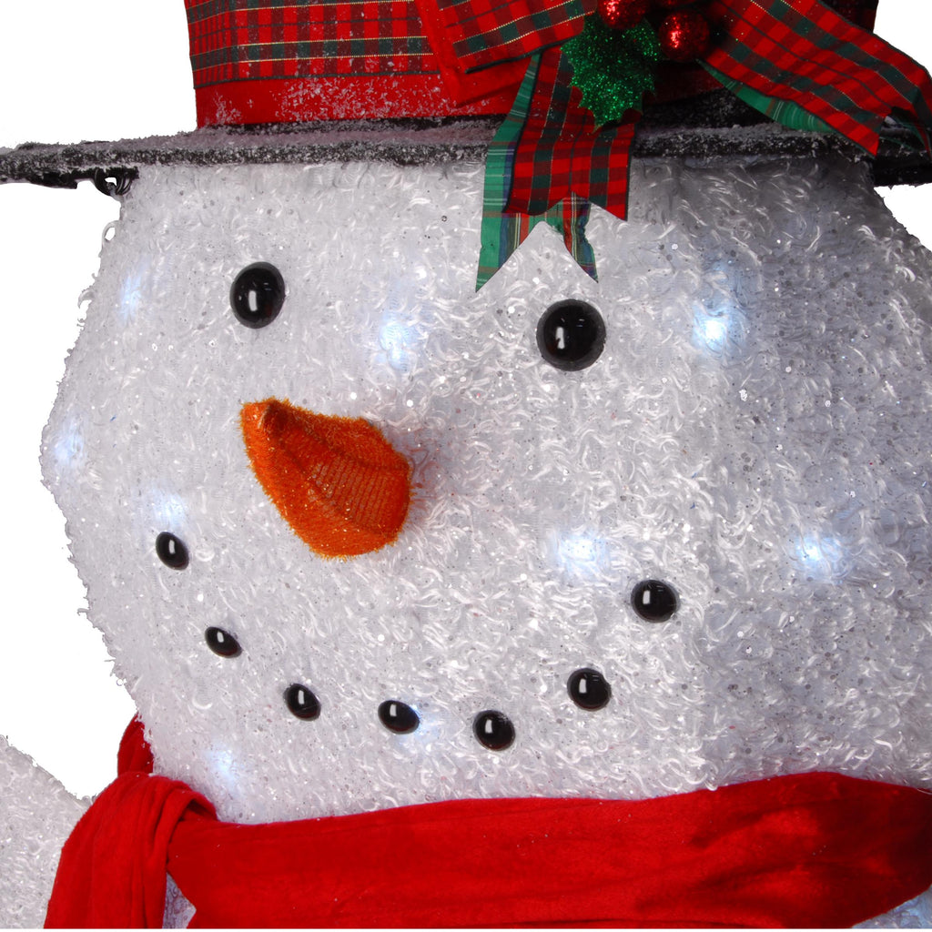 72" Snowman Decoration with White LED Lights